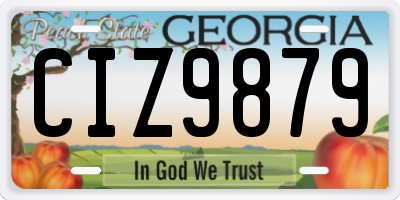 GA license plate CIZ9879