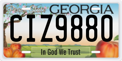 GA license plate CIZ9880