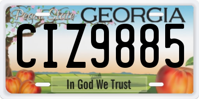 GA license plate CIZ9885