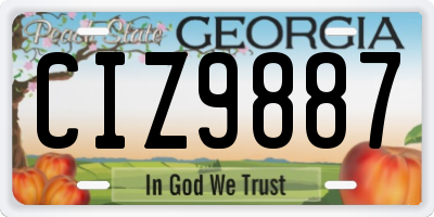 GA license plate CIZ9887