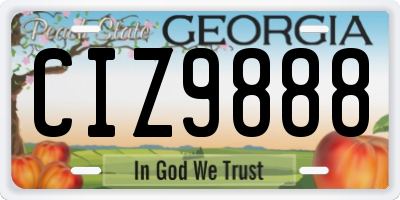 GA license plate CIZ9888