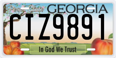 GA license plate CIZ9891