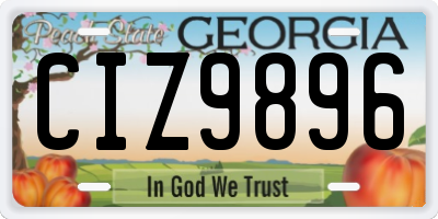 GA license plate CIZ9896
