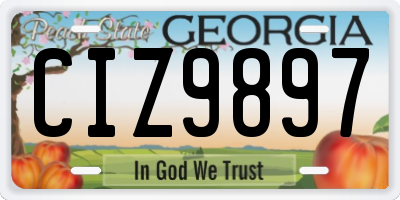 GA license plate CIZ9897