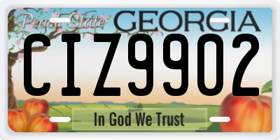 GA license plate CIZ9902