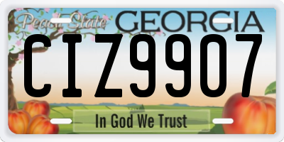 GA license plate CIZ9907