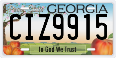 GA license plate CIZ9915