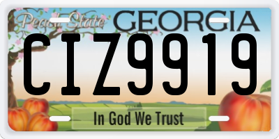 GA license plate CIZ9919