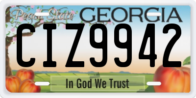 GA license plate CIZ9942