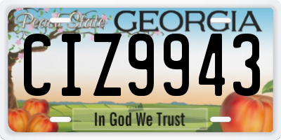 GA license plate CIZ9943