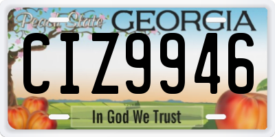 GA license plate CIZ9946