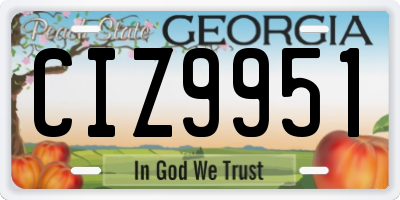 GA license plate CIZ9951