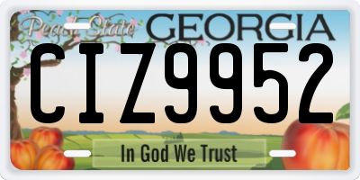 GA license plate CIZ9952