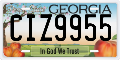 GA license plate CIZ9955