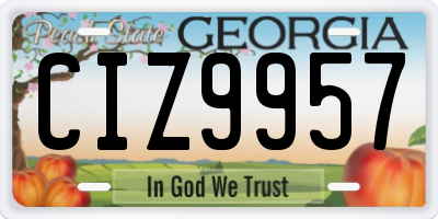 GA license plate CIZ9957