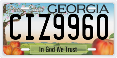 GA license plate CIZ9960