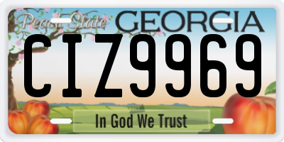 GA license plate CIZ9969
