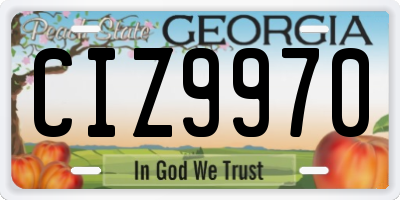 GA license plate CIZ9970