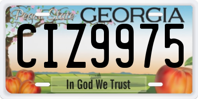 GA license plate CIZ9975