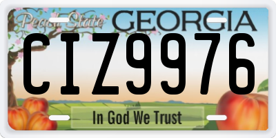 GA license plate CIZ9976