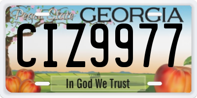 GA license plate CIZ9977