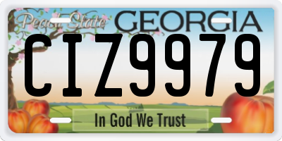 GA license plate CIZ9979