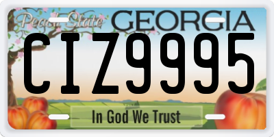 GA license plate CIZ9995