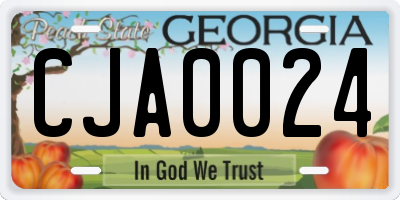 GA license plate CJA0024