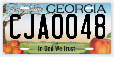 GA license plate CJA0048