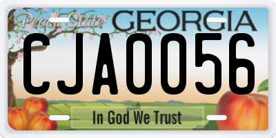 GA license plate CJA0056
