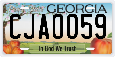 GA license plate CJA0059