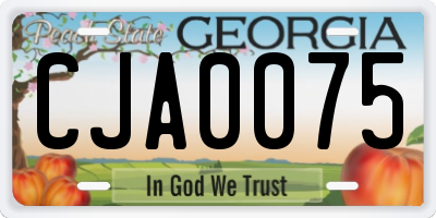 GA license plate CJA0075