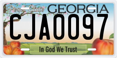 GA license plate CJA0097