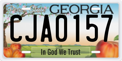 GA license plate CJA0157