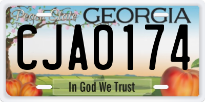GA license plate CJA0174