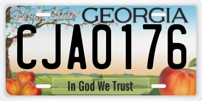 GA license plate CJA0176