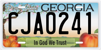 GA license plate CJA0241