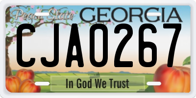 GA license plate CJA0267