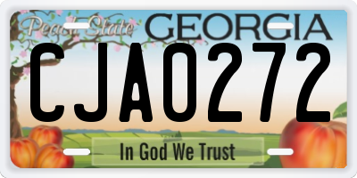 GA license plate CJA0272