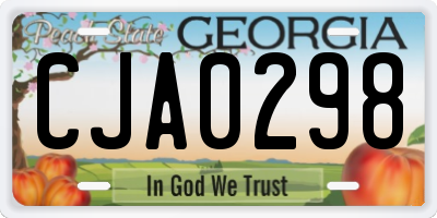 GA license plate CJA0298