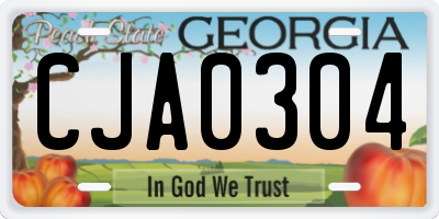 GA license plate CJA0304