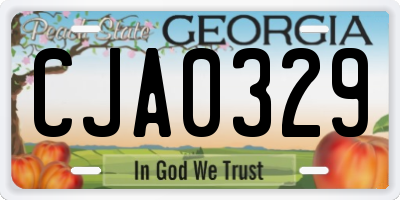 GA license plate CJA0329