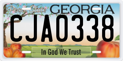 GA license plate CJA0338