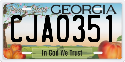 GA license plate CJA0351
