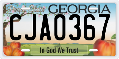 GA license plate CJA0367