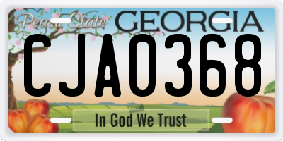 GA license plate CJA0368