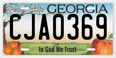 GA license plate CJA0369