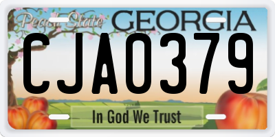 GA license plate CJA0379