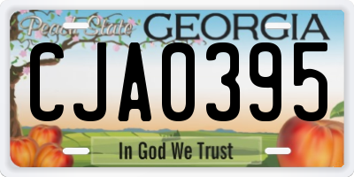 GA license plate CJA0395