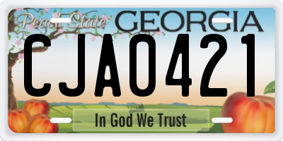 GA license plate CJA0421